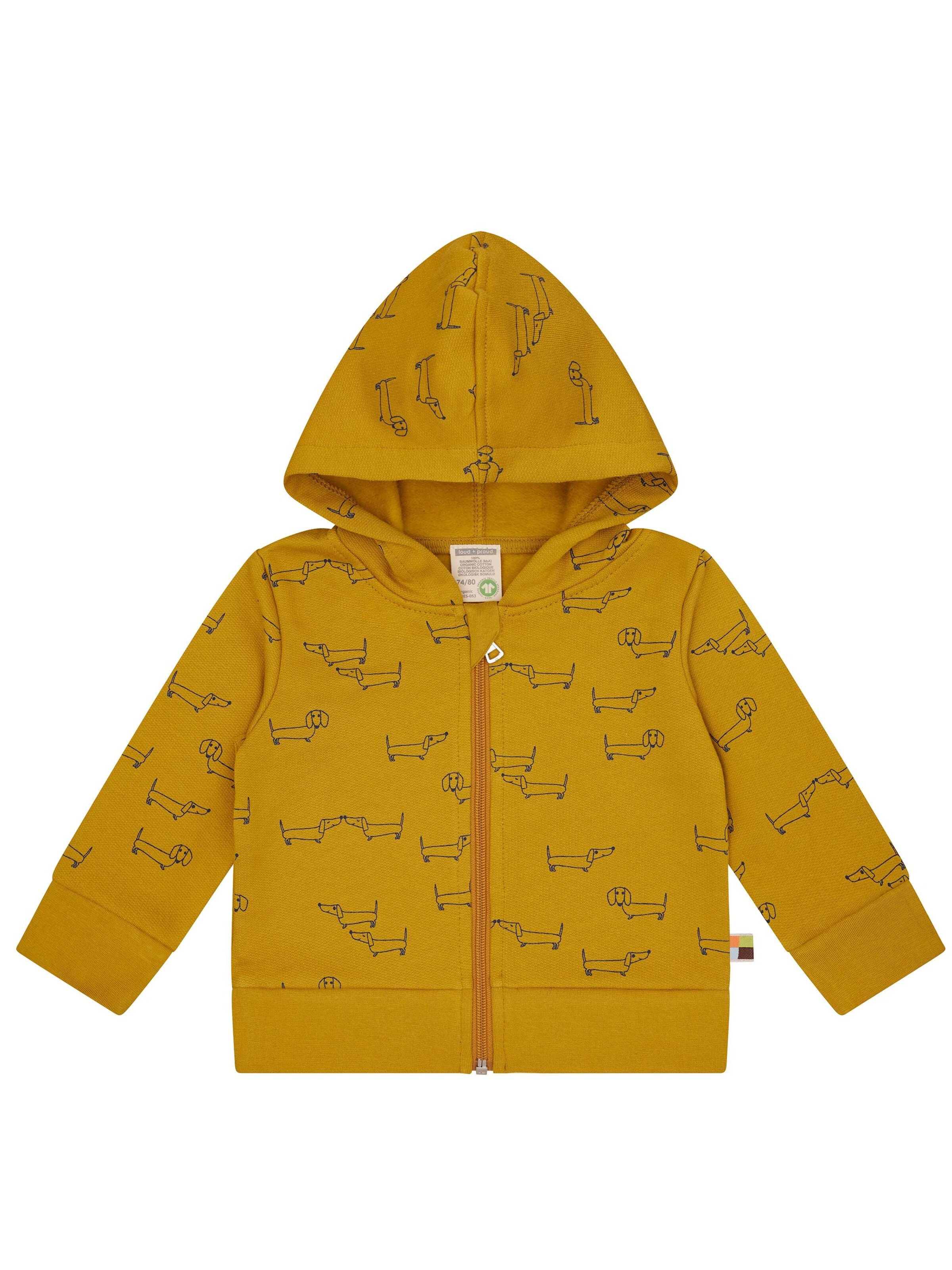 loud + proud Zip-Up Hoodie in Yellow: front
