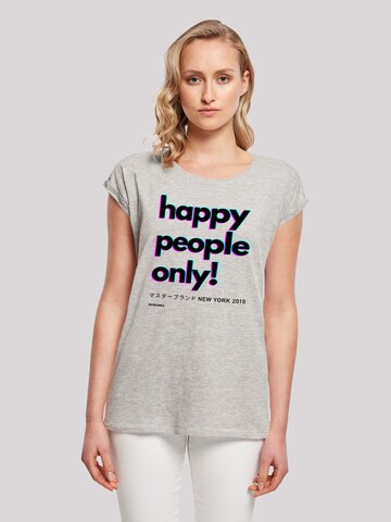 F4NT4STIC Shirt 'Happy people only New York' in Grijs: voorkant