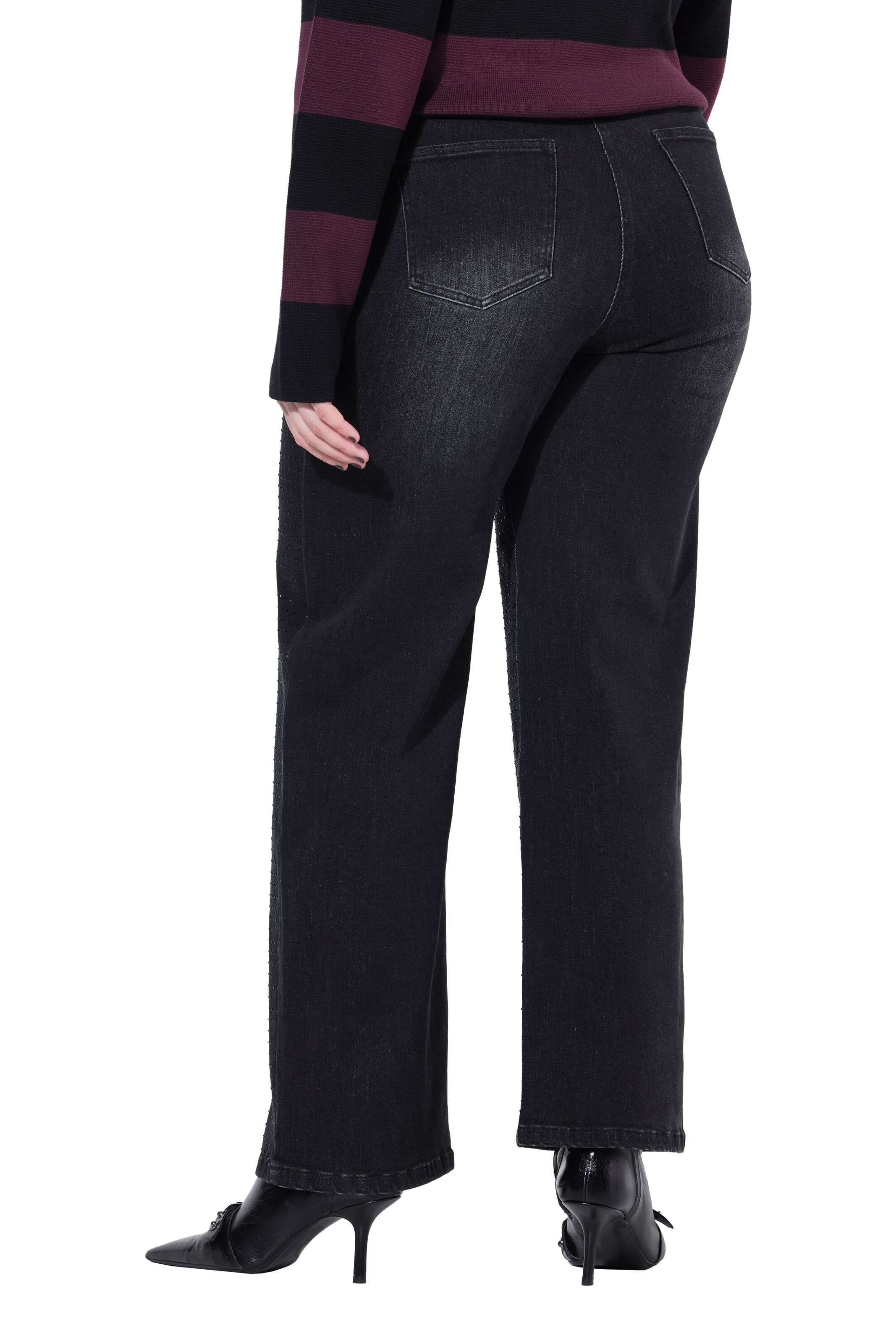 Ulla Popken Wide leg Jeans in Zwart