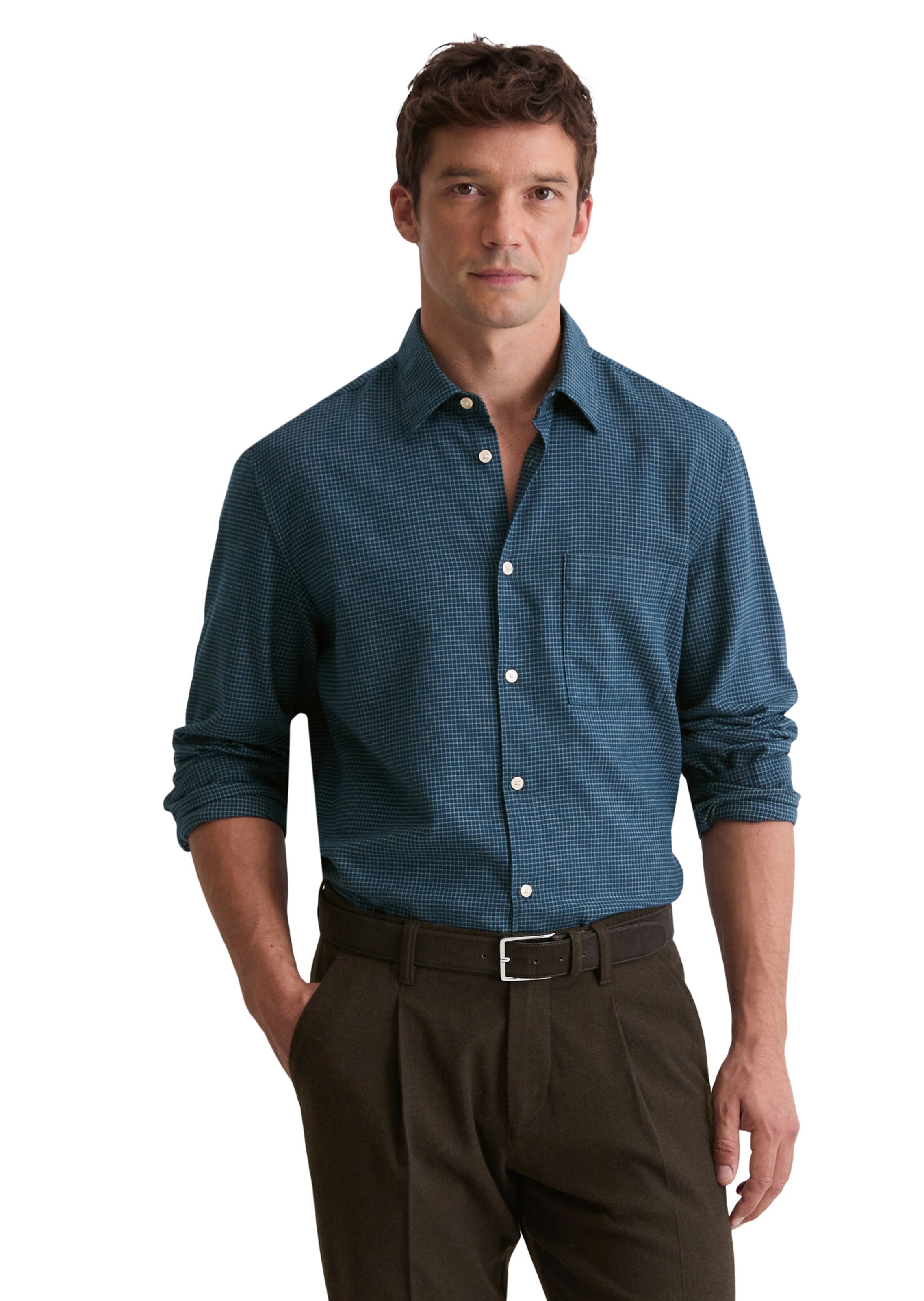 Marc O'Polo Regular fit Overhemd in Blauw: voorkant