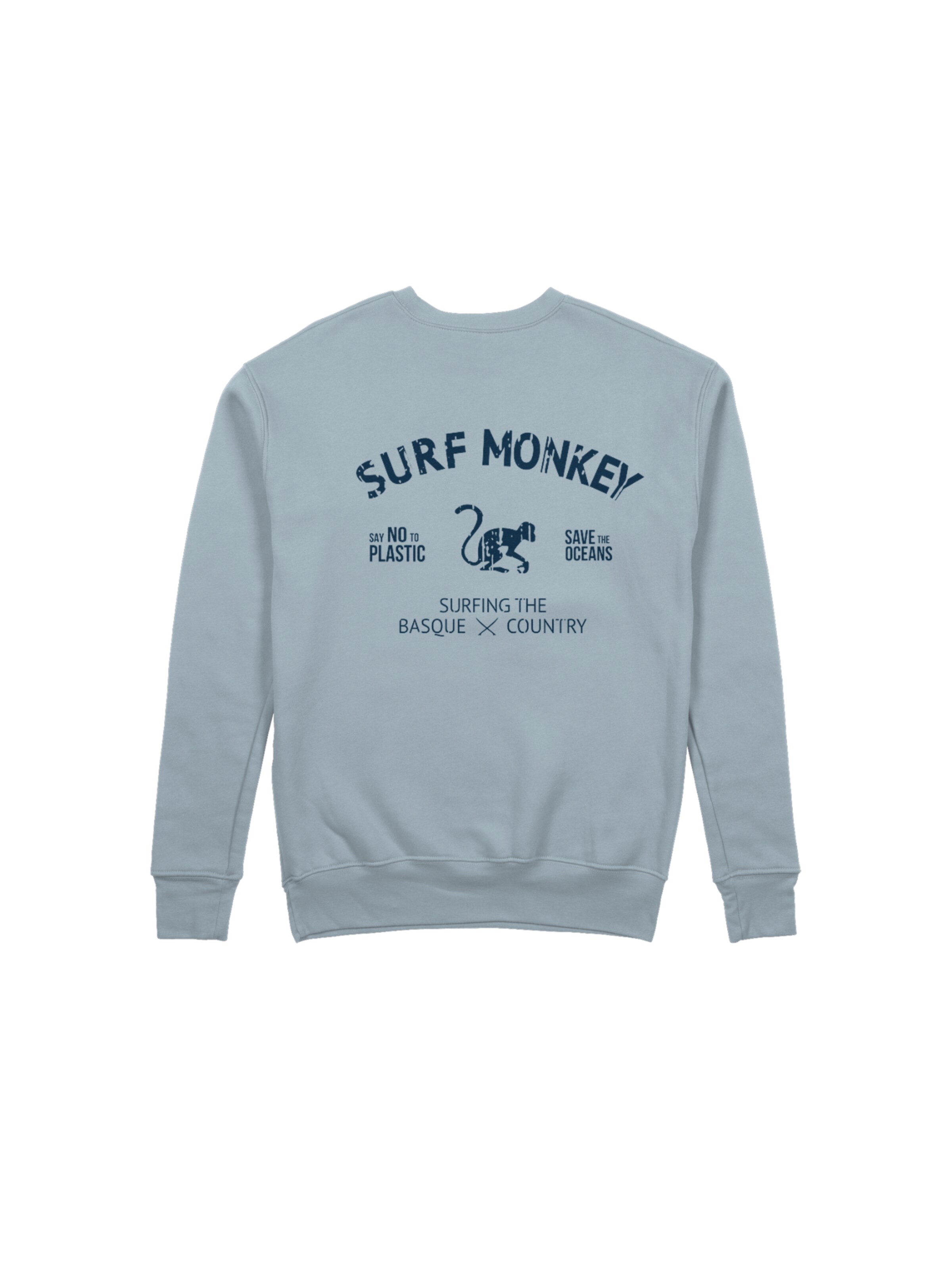 Sweat-shirt 'Rette das Ozean' Surf Monkey en bleu : devant