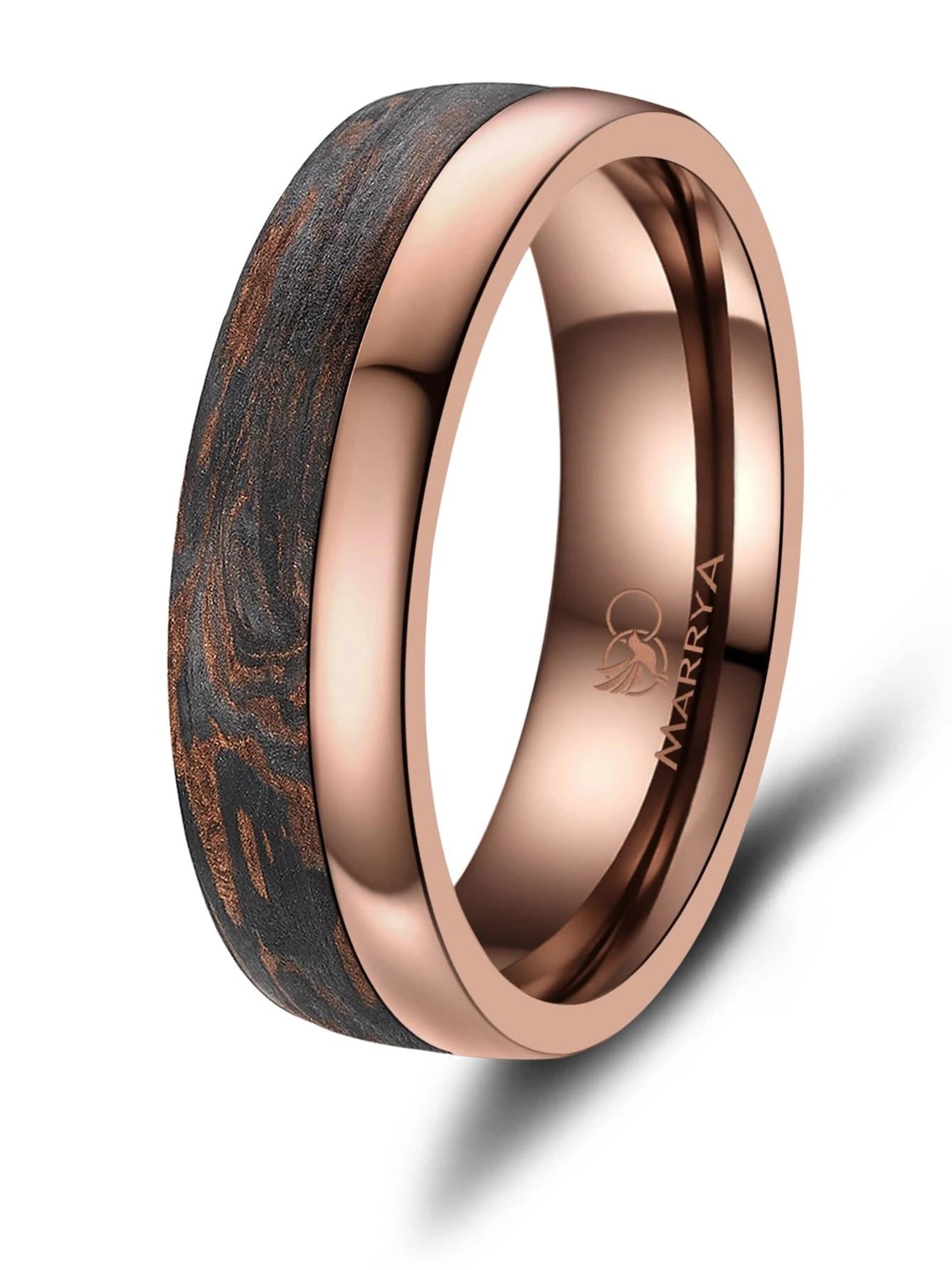 Anello 'MARRYA Ehering CB-04 Carbon-Bronze' di MARRYA in marrone: frontale
