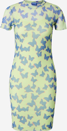 HUGO Haljina 'Nastaja' u mornarsko plava / svijetlozelena / tamno narančasta, Pregled proizvoda