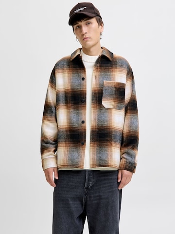 JACK & JONES Regular fit Button Up Shirt in Brown: front