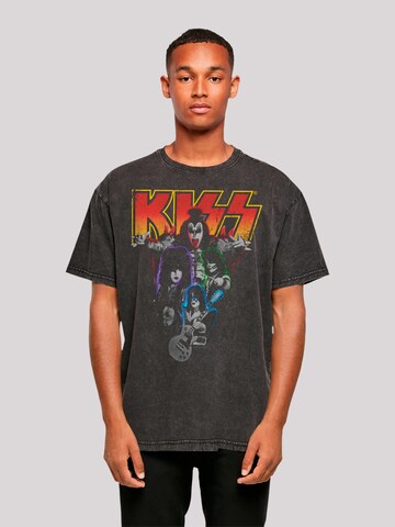 T-Shirt 'Kiss Neon Band' F4NT4STIC en noir : devant