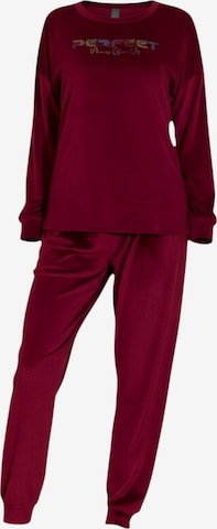 fashionshowcase Pyjama 'VelvetDream' in Rot: Vorderseite