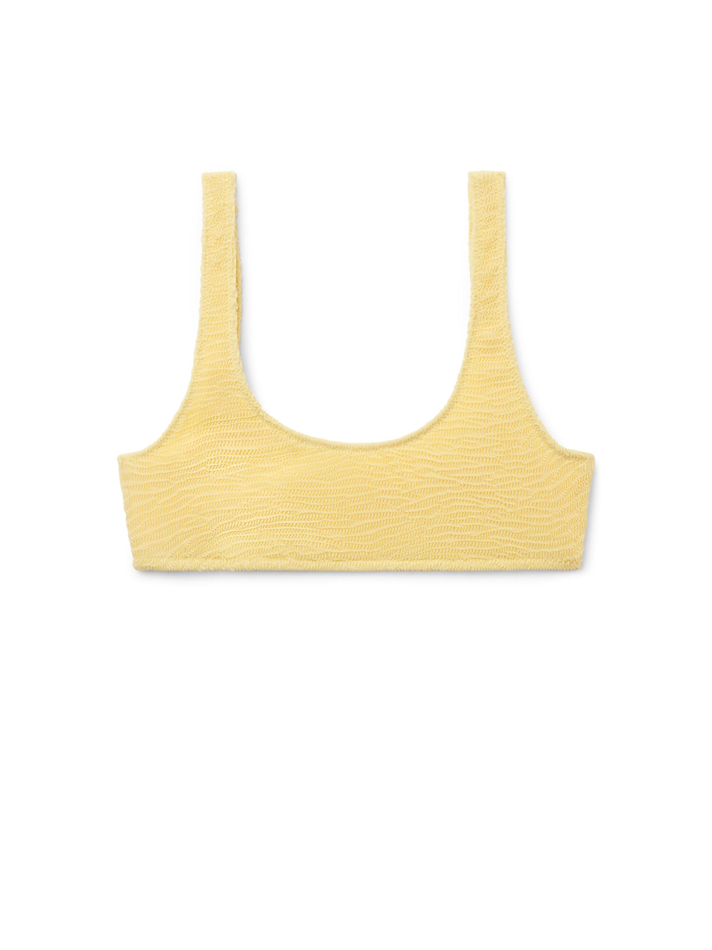 CALZEDONIA Bikini Top 'Crinkle Waves' in Yellow: front
