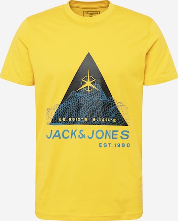 JACK & JONES - Camisa 'MAPPING' em amarelo: frente