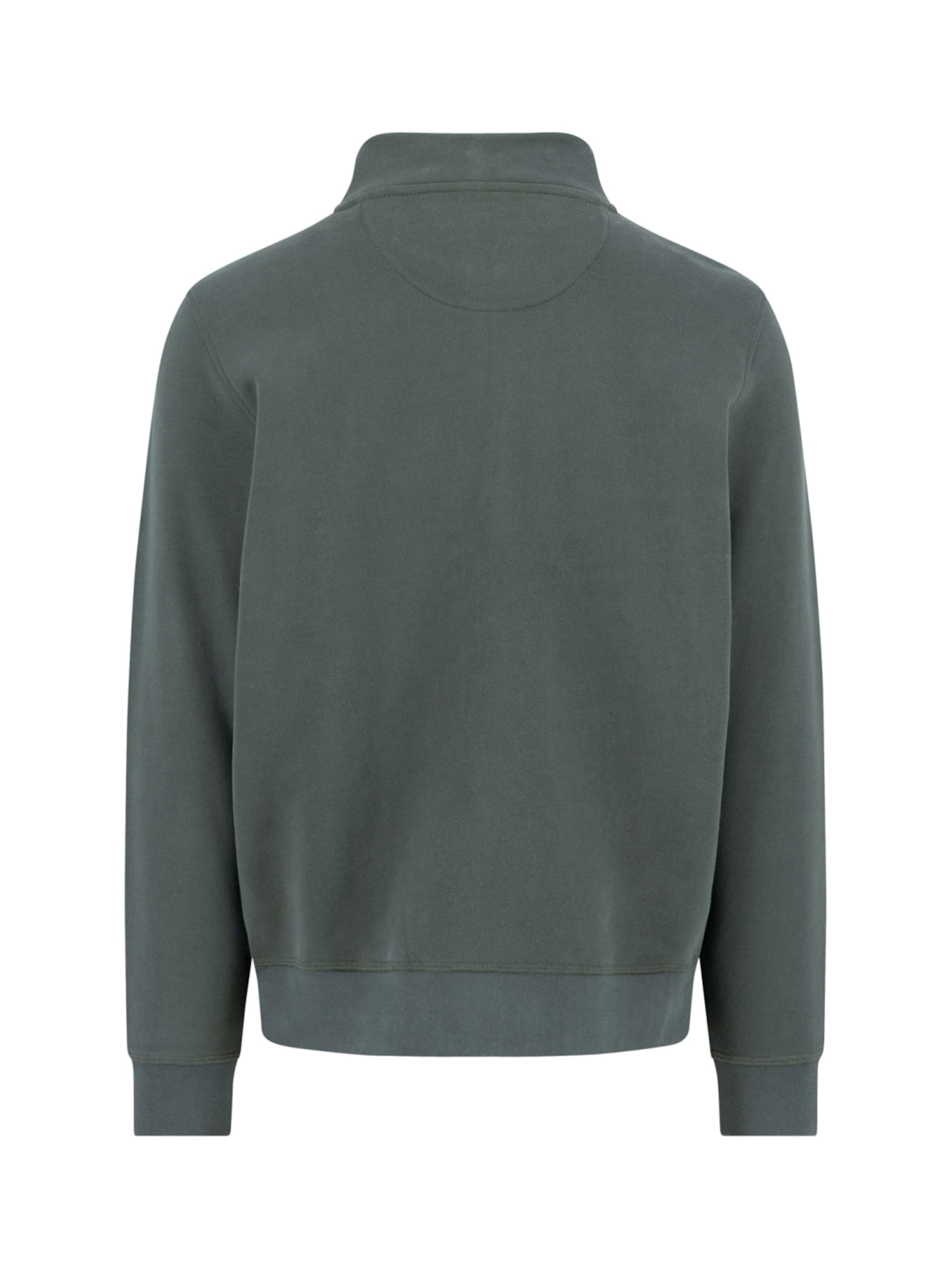 Fynch Hatton Pullover 'Sweat, Troyer-Zip dark ivy'‌ in Grün