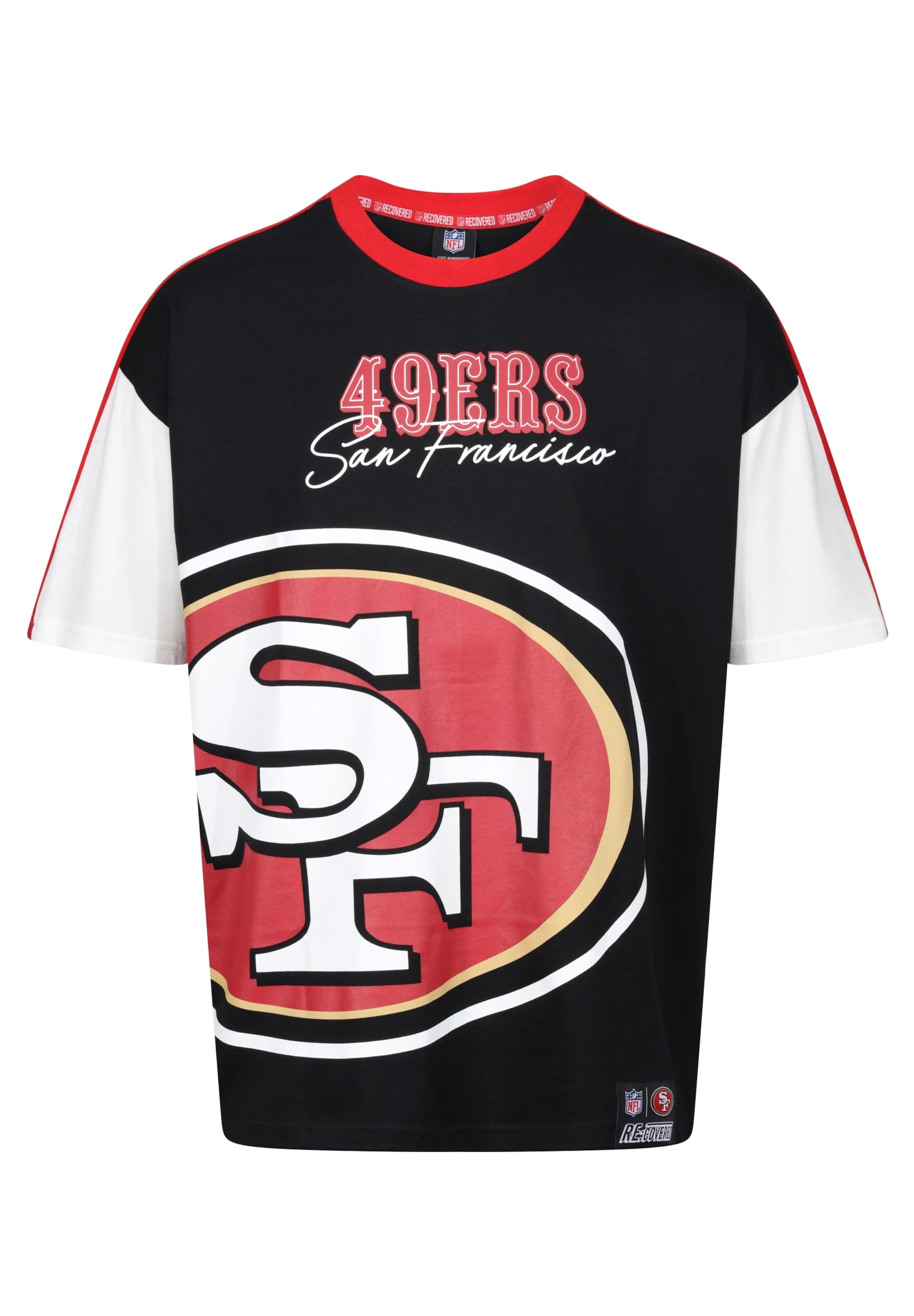Recovered T-Shirt 'NFL 49ERS San Francisco' in Schwarz: Vorderseite