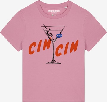 T-shirt 'Cin Cin' Watapparel en rose : devant