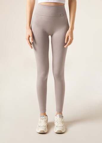 CALZEDONIA Skinny Leggings 'Double Scrunch' in Grey: front