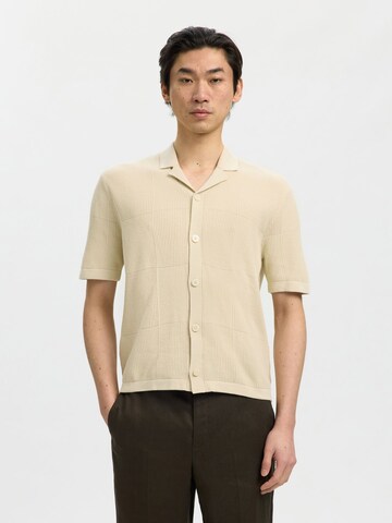 SELECTED Shirt in Beige: voorkant