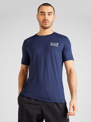 EA7 Emporio Armani - Camiseta funcional en azul: frente