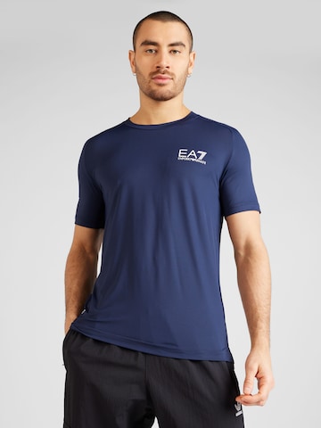T-Shirt fonctionnel EA7 Emporio Armani en bleu : devant