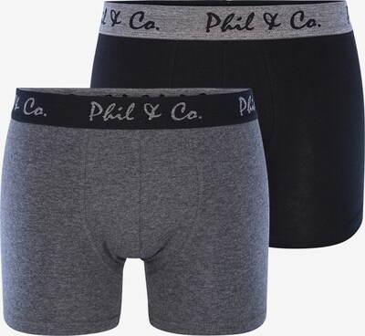 Phil & Co. Berlin Retroshorts ' 2-Pack Jersey ' in grau / schwarz, Produktansicht
