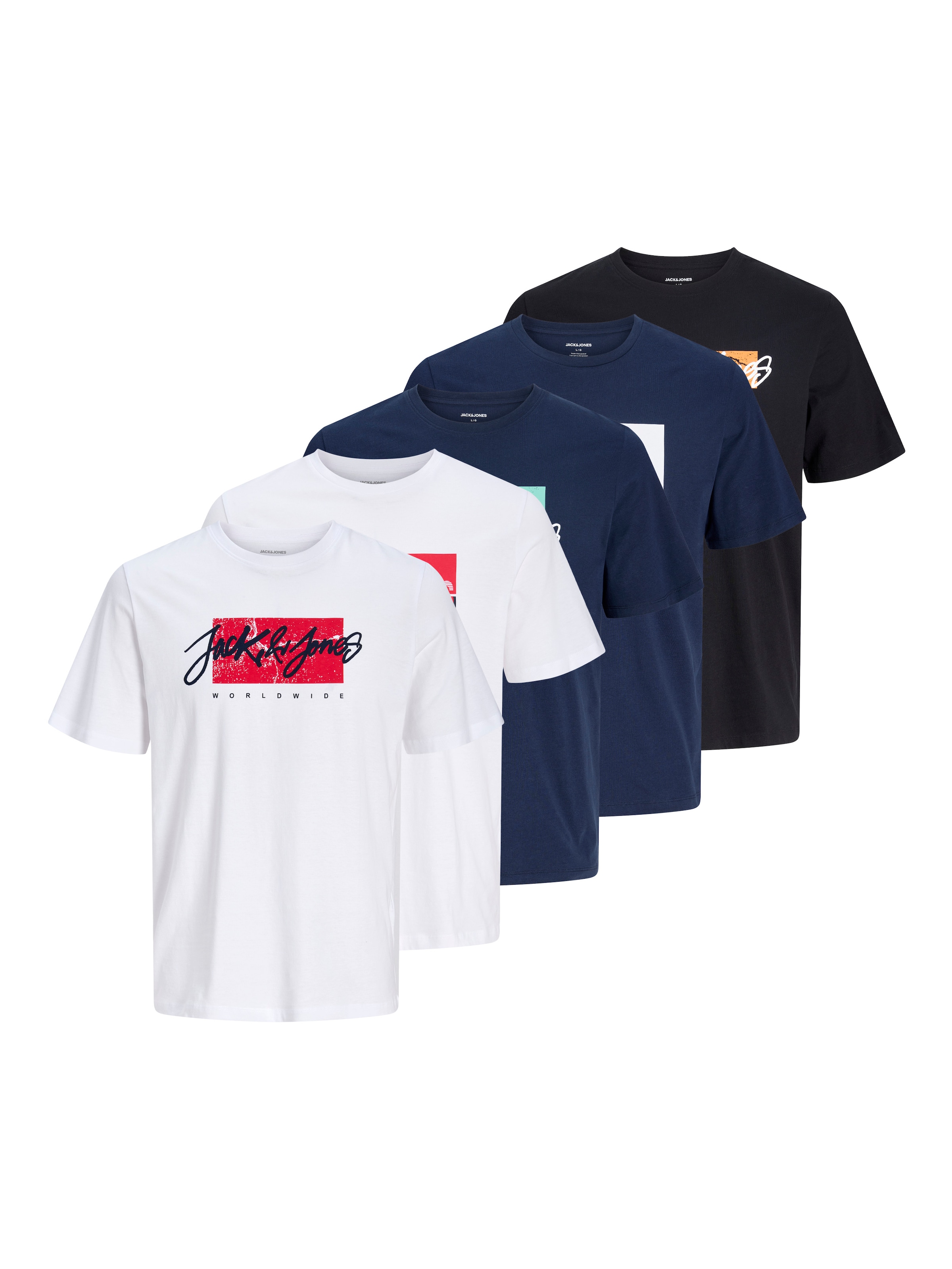 JACK & JONES Póló 'JJTiley JJNolan' - kék: elől