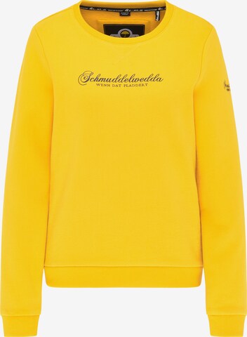 Sweat-shirt Schmuddelwedda en jaune : devant