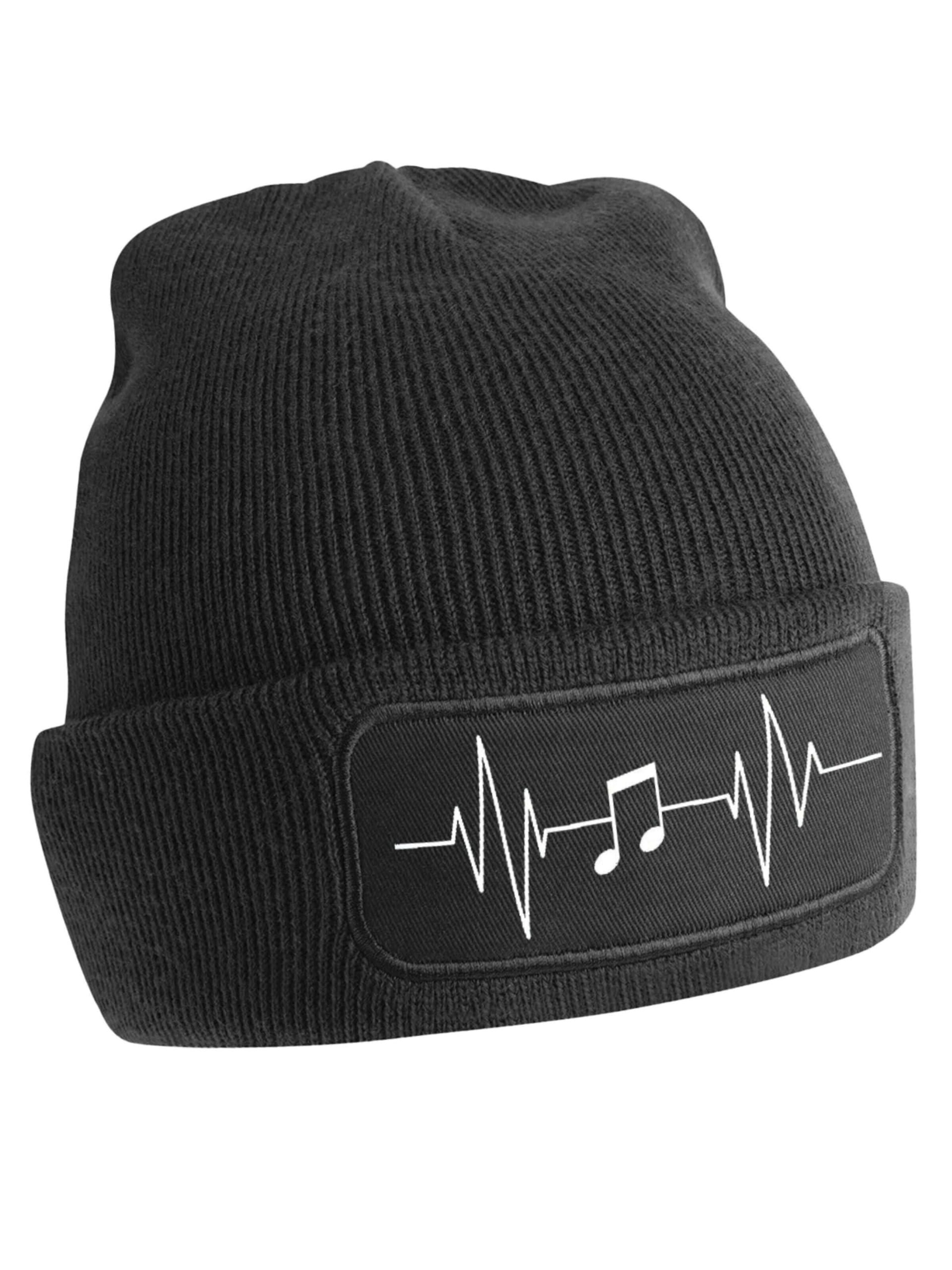 Youth Designz Mütze 'Heartbeat Musik'‌‌‌‌‌‌‌ in Schwarz