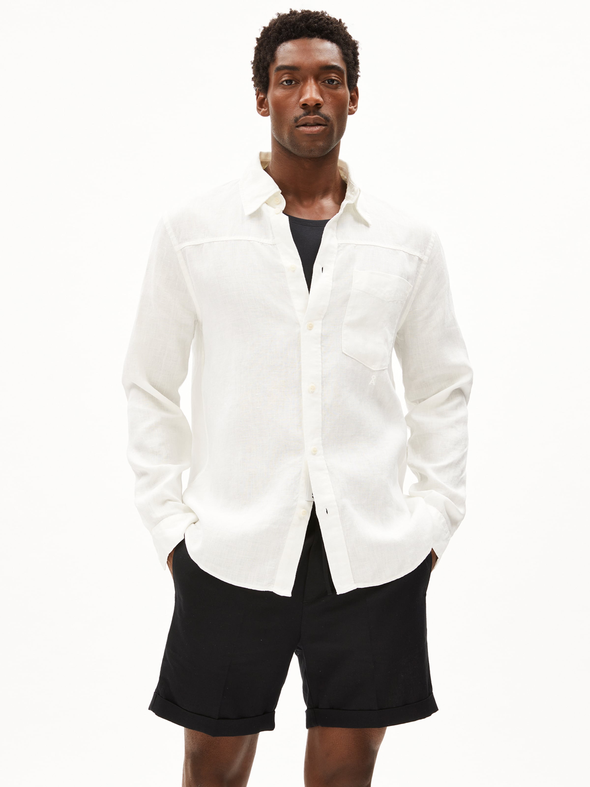 ARMEDANGELS Comfort fit Overhemd in Wit: voorkant