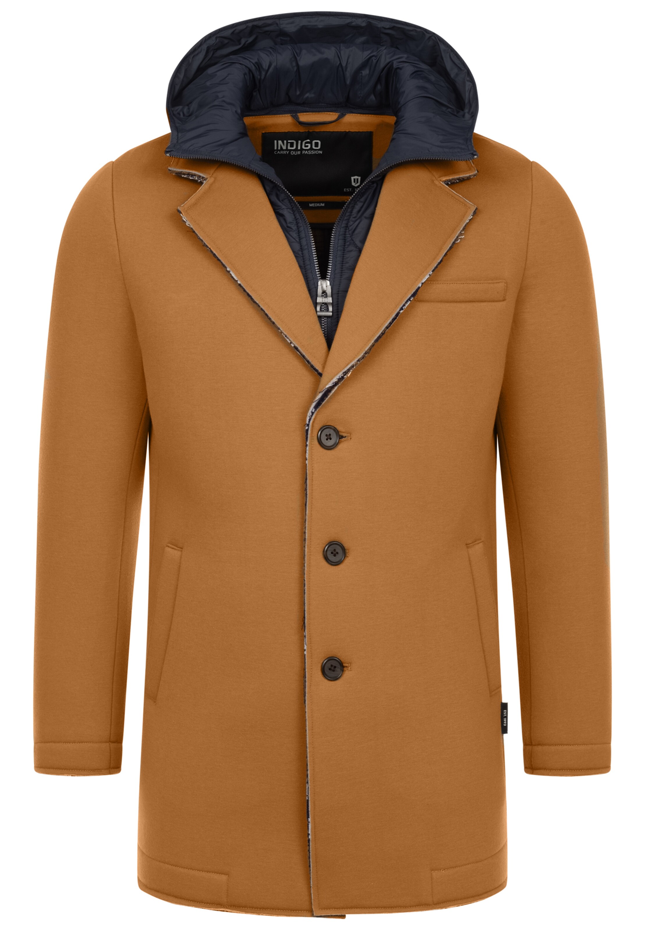 INDICODE JEANS Between-seasons coat ' Apostolos ' in Brown: front