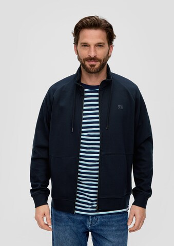 s.Oliver Zip-Up Hoodie in Blue: front