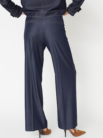 co'couture Loosefit Suorat housut 'Terry' värissä sininen
