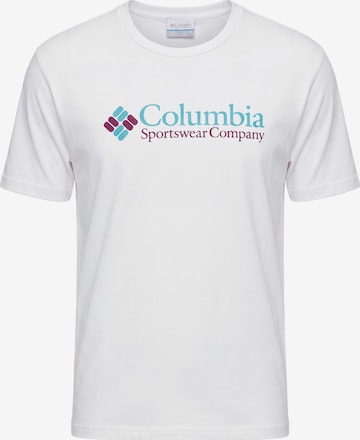 COLUMBIA Λειτουργικό μπλουζάκι 'CSC™' σε λευκό: μπροστά