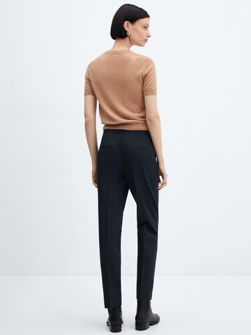 MANGO Slim fit Pleated Pants 'BOREAL' in Blue