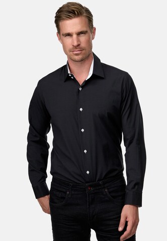 Rusty Neal Slim fit Overhemd in Zwart: voorkant
