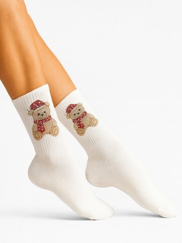 Lycille Socks in Beige: front