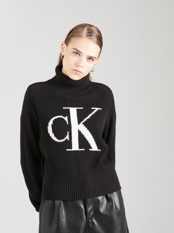 Pull-over Calvin Klein Jeans en noir : devant