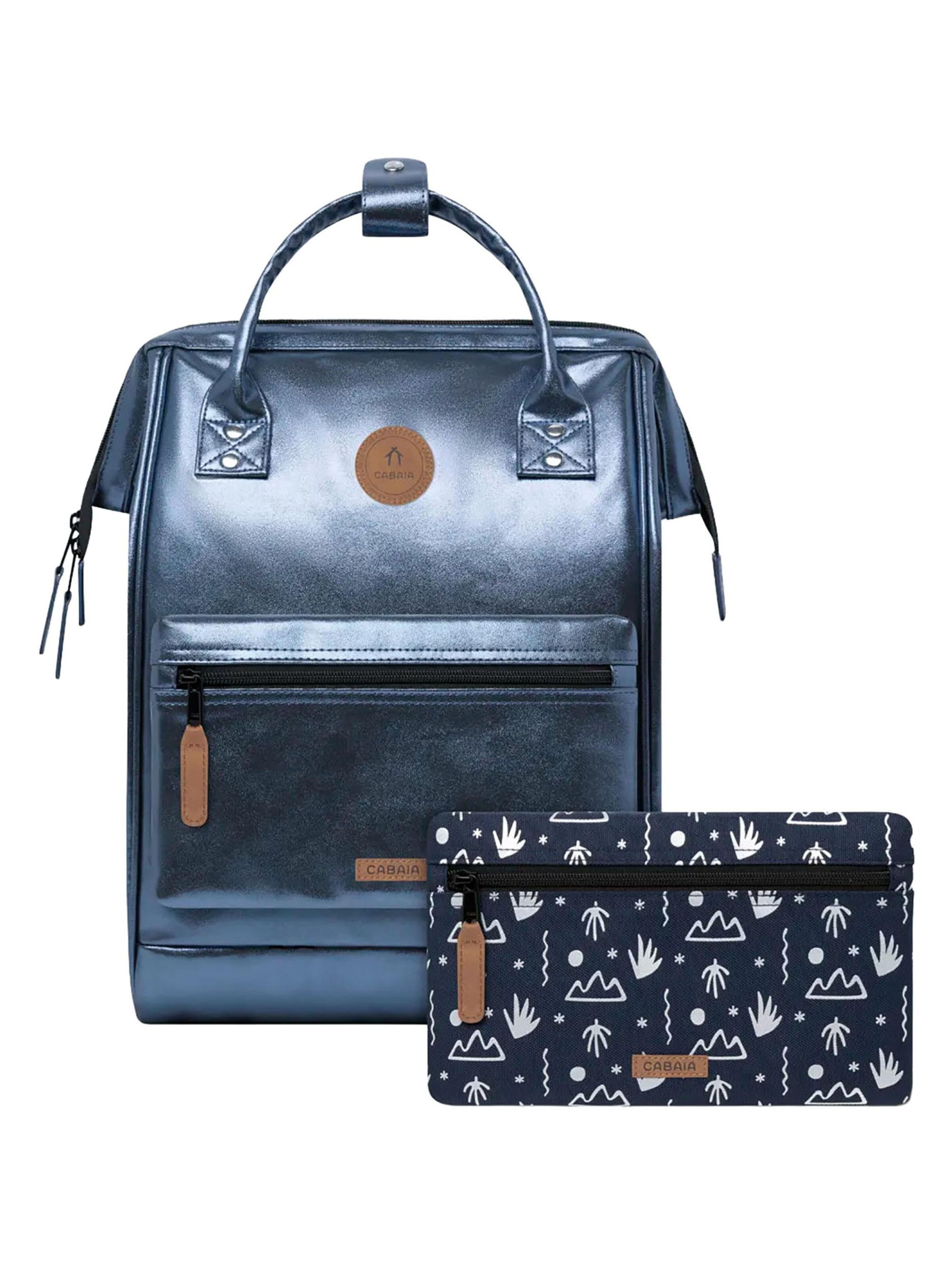 Cabaia Backpack 'Adventurer Iridescent' in Blue: front