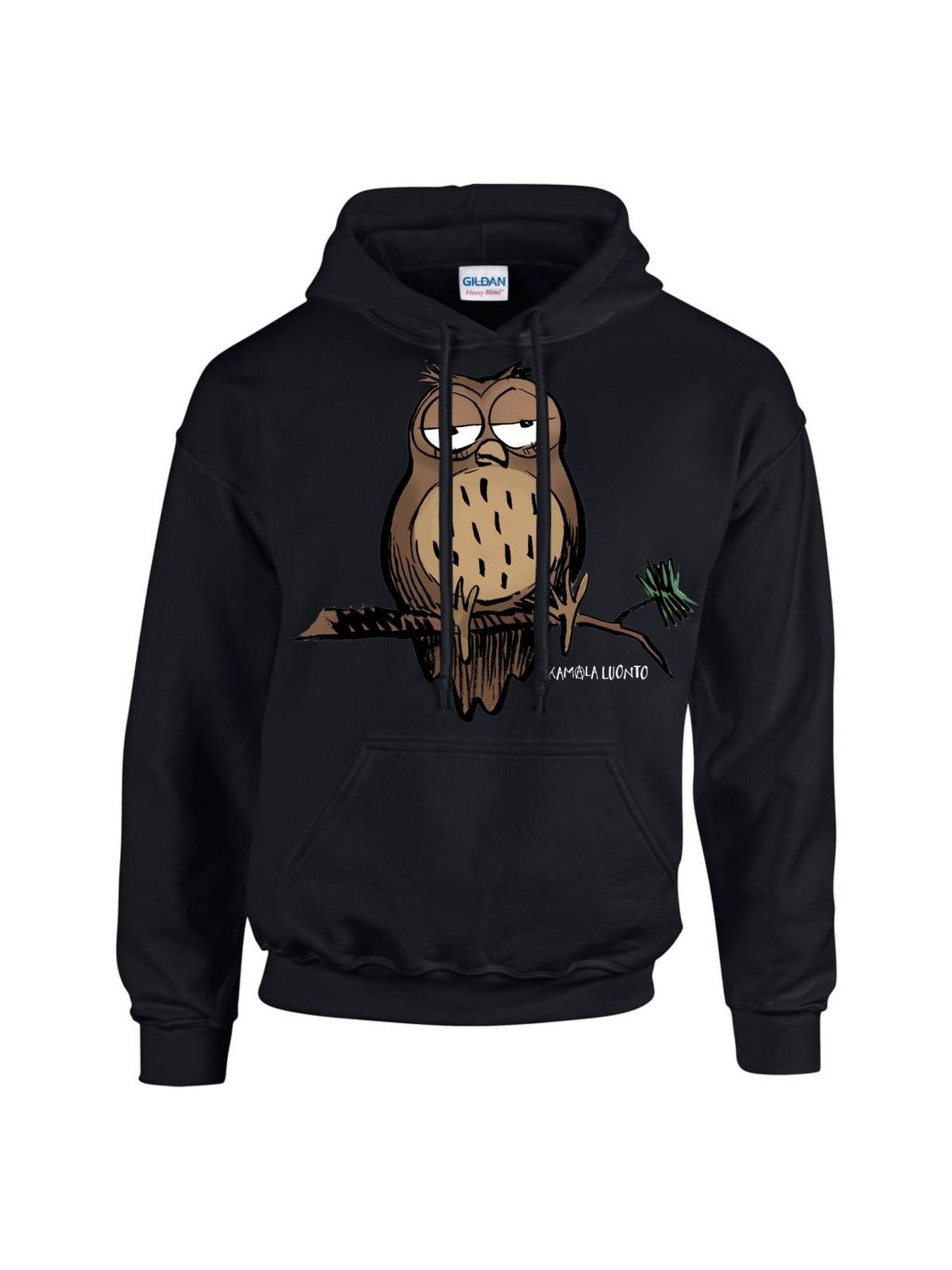 Bad Nature Sweatshirt 'Bad Nature Owl Kapuzenpullover' i svart: framsida