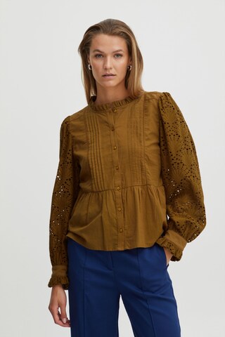 Atelier Rêve Blouse 'Luie' in Brown: front