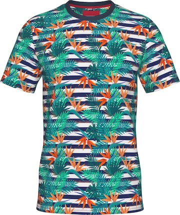 Line One Functioneel shirt 'Line One Rundhals T-Shirt mit Print' in Groen: voorkant