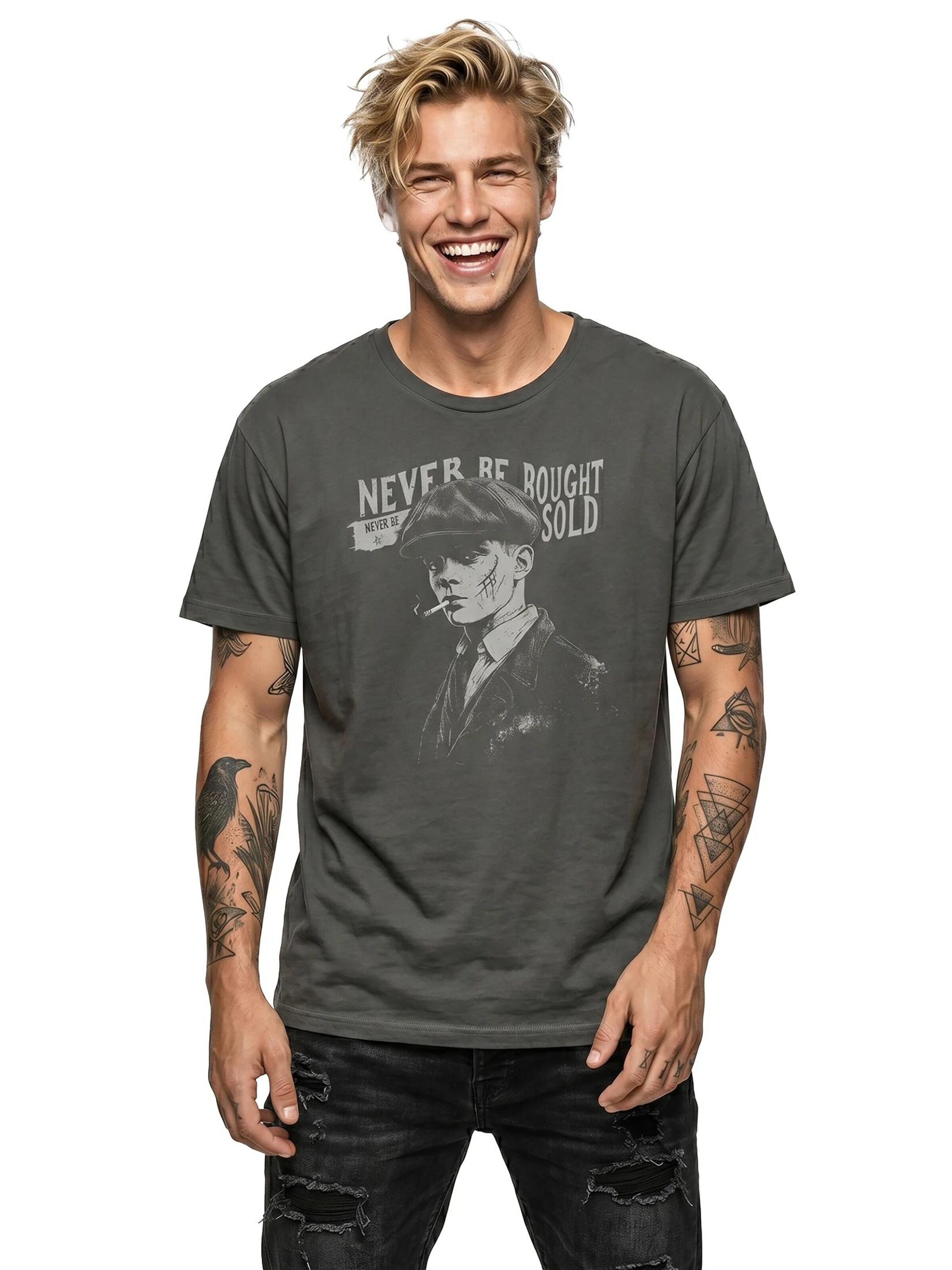 MAKAYA Shirt 'Never Be Bought' in Grey