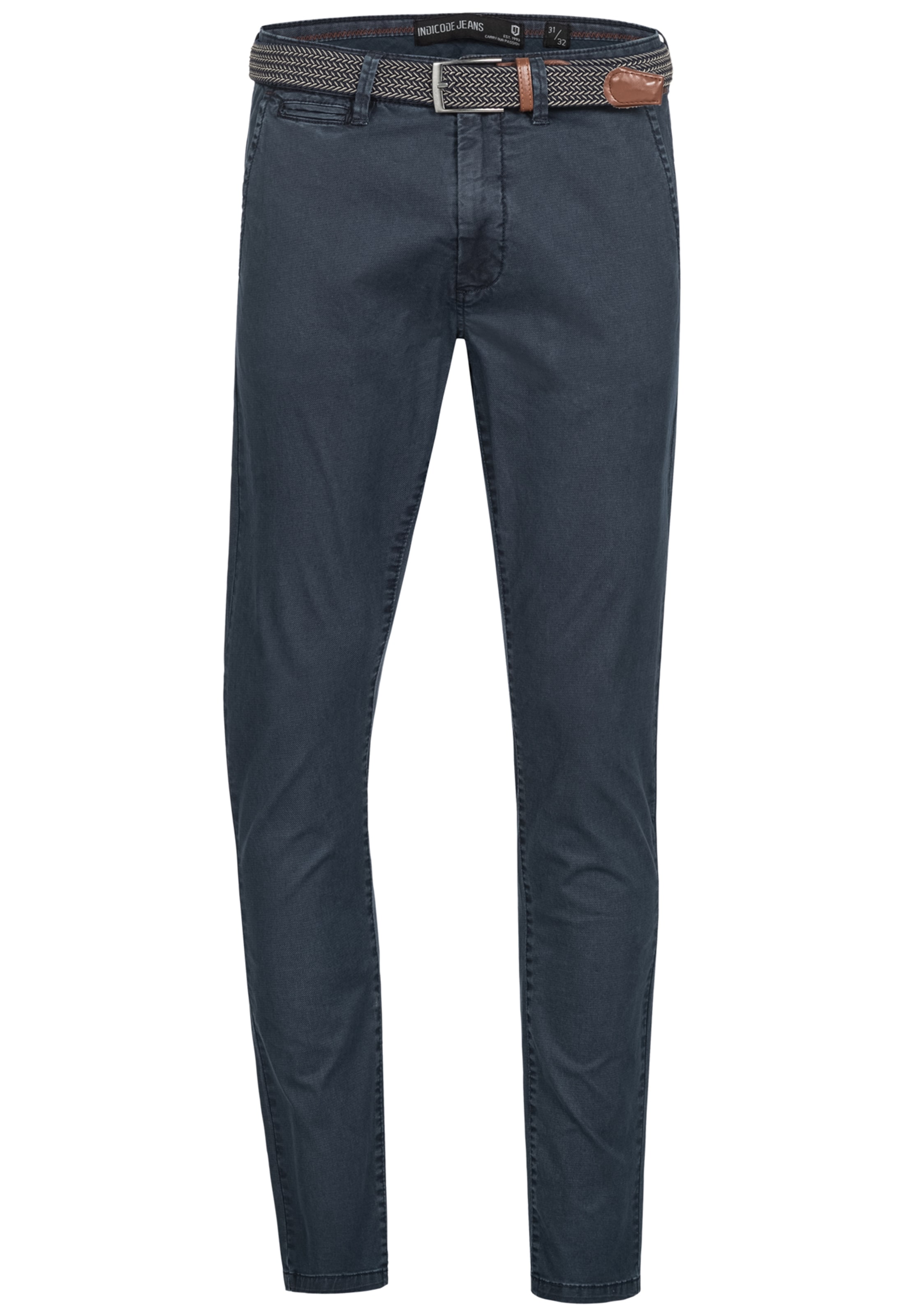 INDICODE JEANS Chino trousers in Blue: front