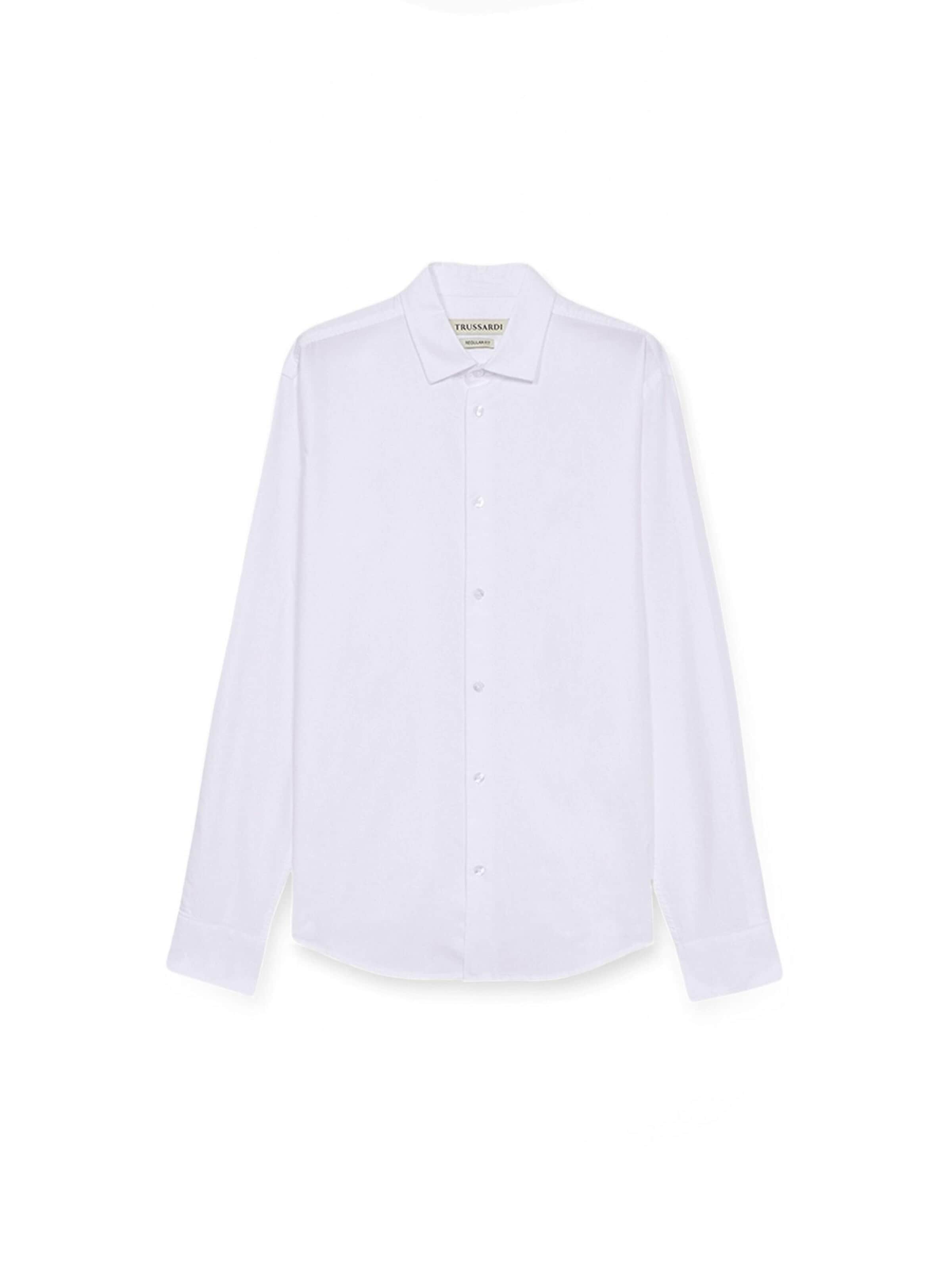 Trussardi Button Up Shirt in White: front
