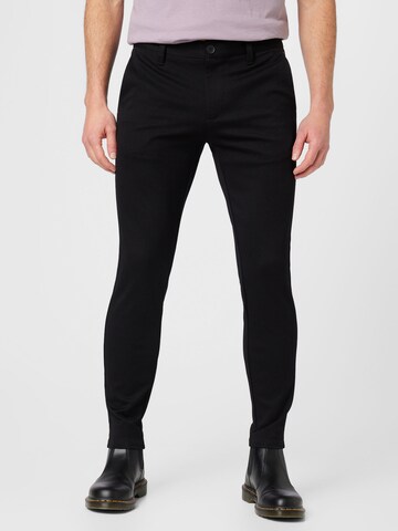 Only & Sons - Skinny Calças chino 'Mark' em preto: frente