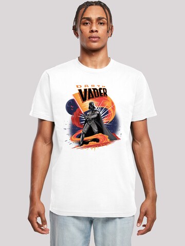 F4NT4STIC Shirt 'Star Wars Darth Vader Swirling Fury' in Wit: voorkant