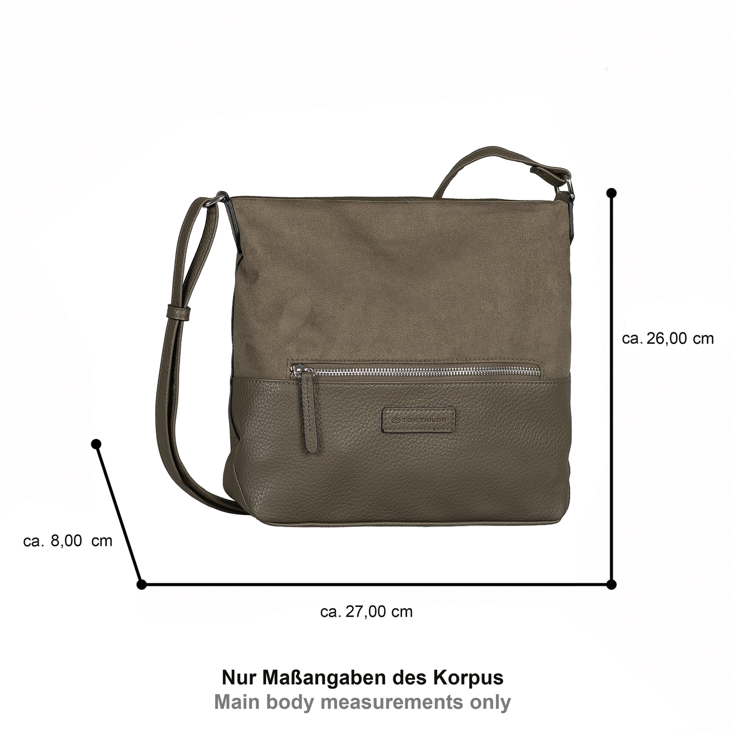 TOM TAILOR Umhängetasche 'Gia' in Grün