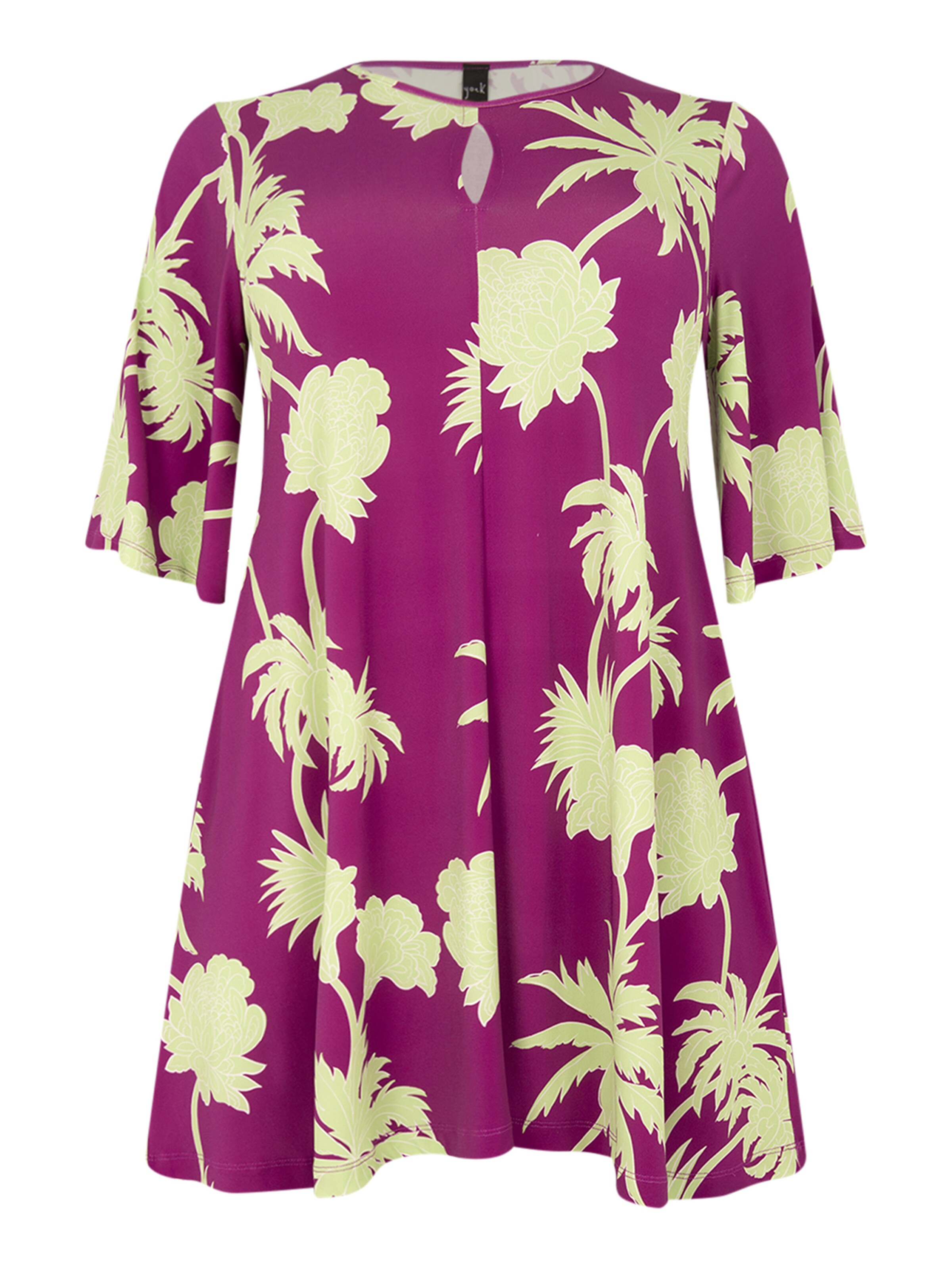 YOEK Tunic 'Trumpet' in Pink: front