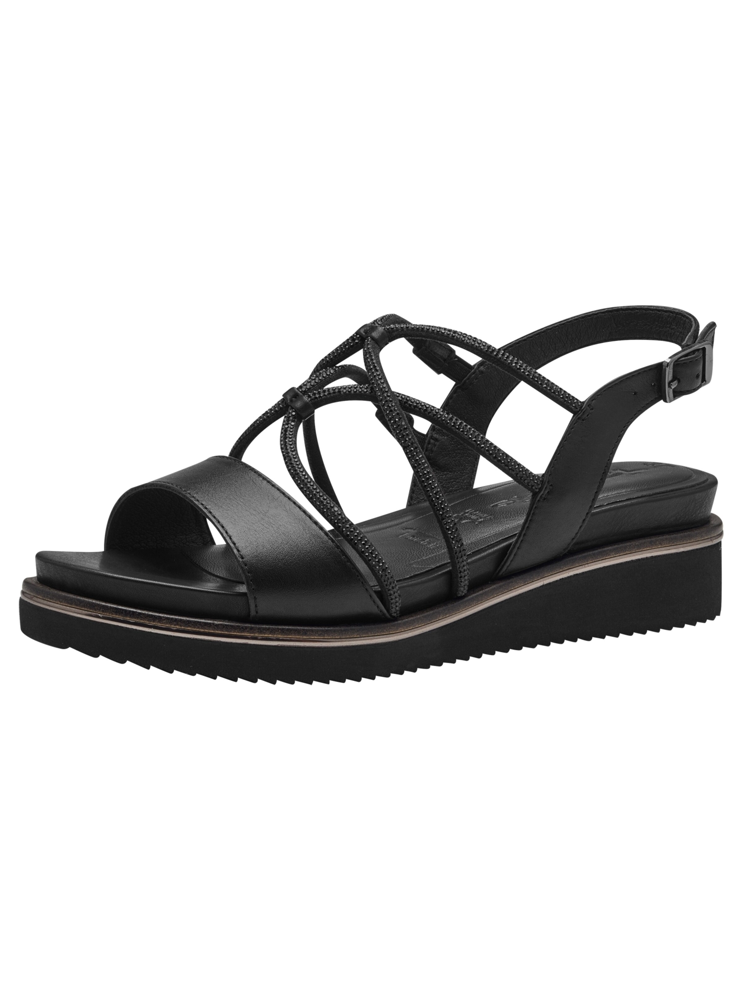 Tamaris Strap sandal in Black: front