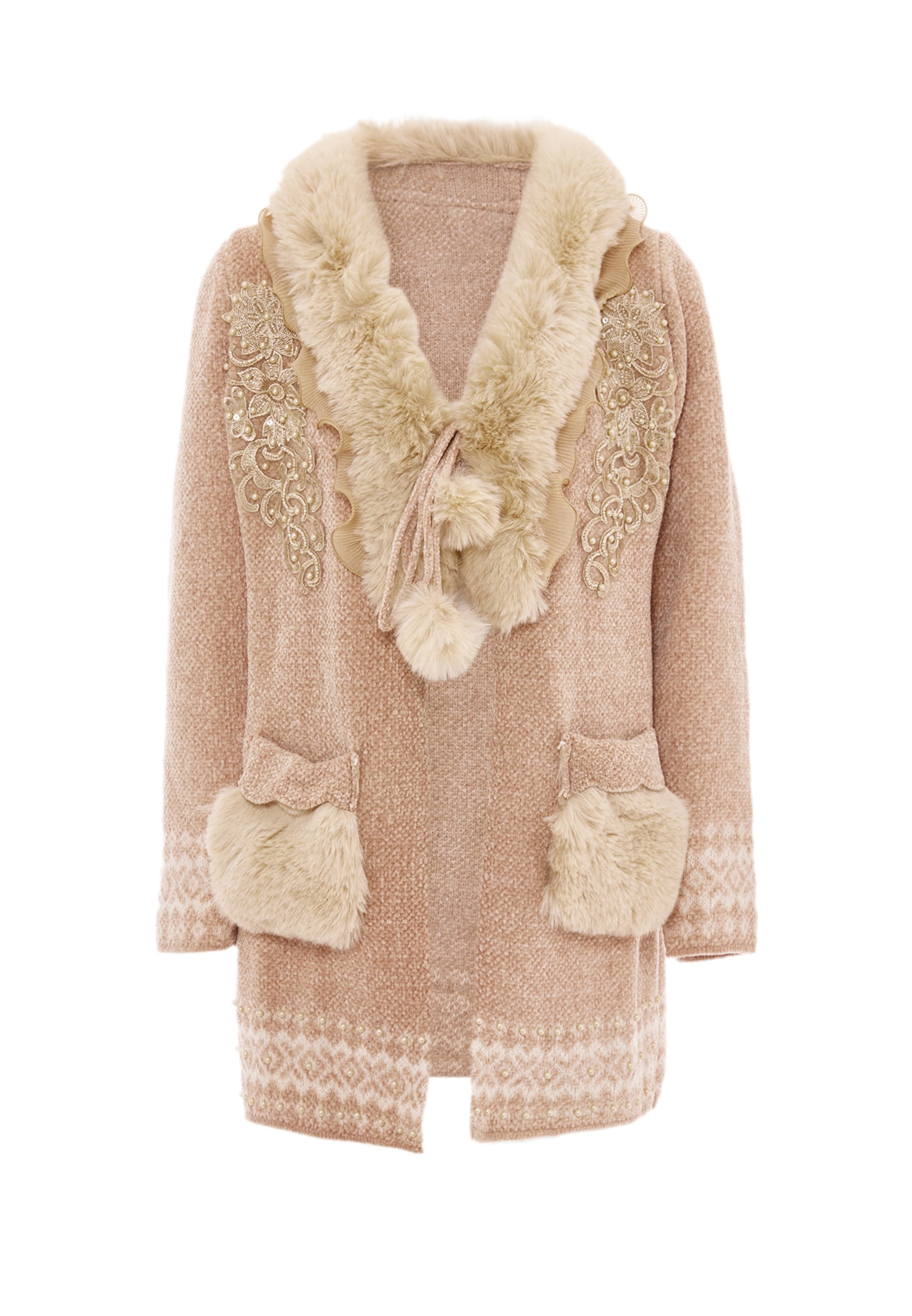 faina Kardigan – béžová: přední strana