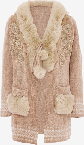 faina Gebreid vest in Beige: voorkant