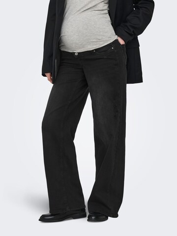 Only Maternity Loosefit Jeans 'OLMBlush' in Zwart: voorkant