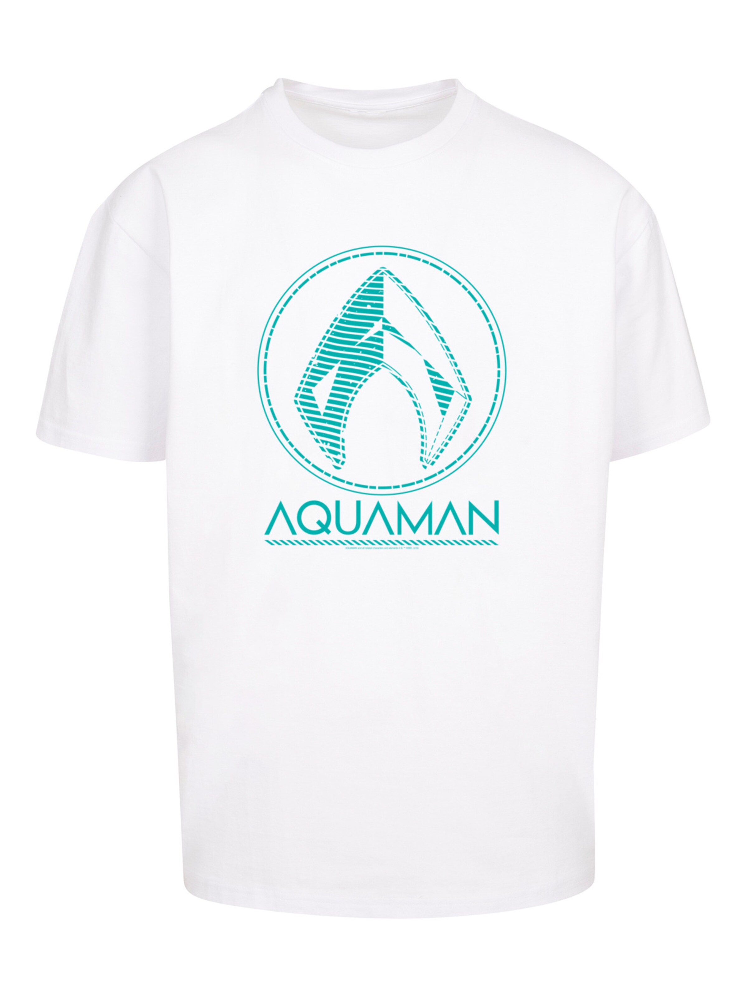 T-Shirt 'DC Comics Aquaman Aqua' F4NT4STIC en blanc : devant