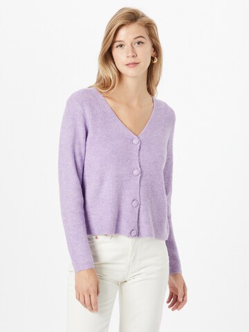 PIECES Knit cardigan in Purple: front