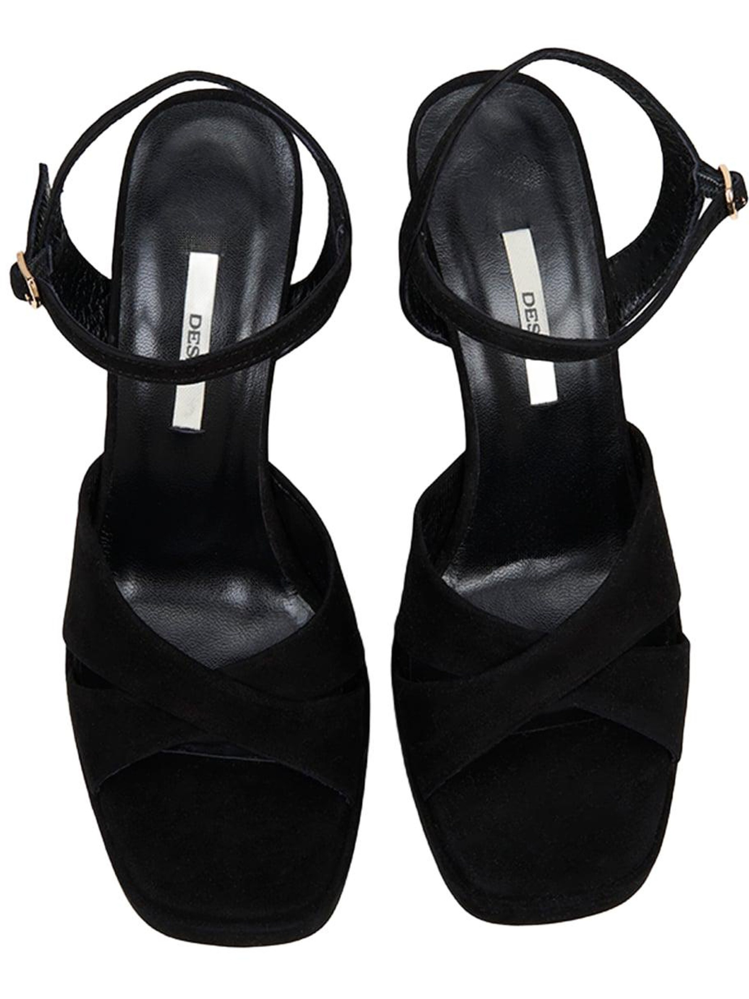 Desa Zehentrenner 'DESA Damen-Abendsandalen aus Wildleder mit gekreuzten Riemen'‌‌‌‌‌‌‌ in Schwarz